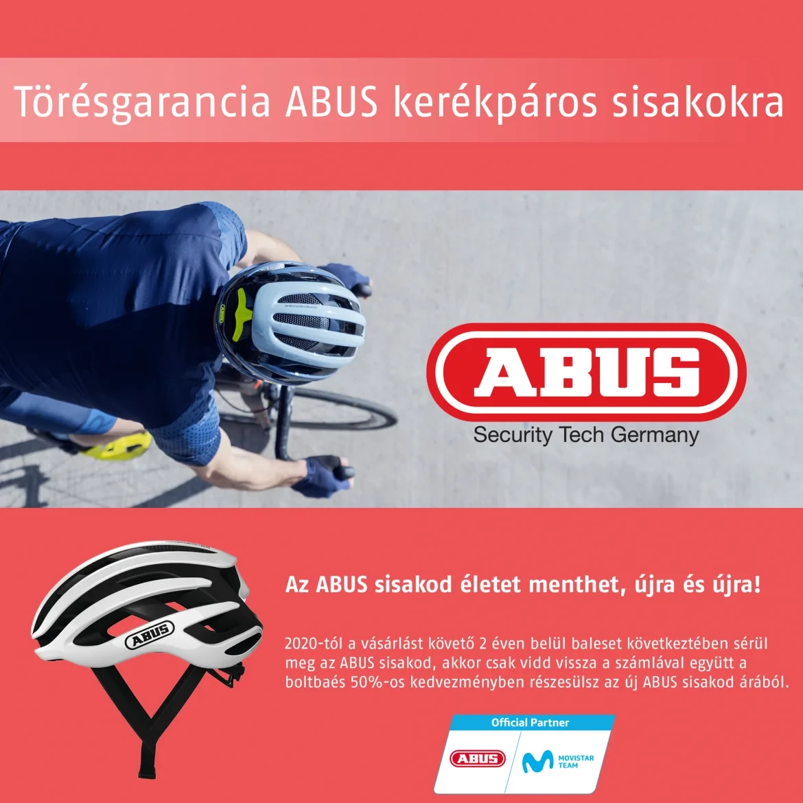 ABUS sisak törésgarancia