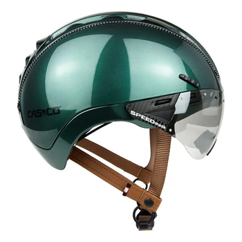 CASCO Roadster Plus kerékpáros sisak lencsével - metál zöld