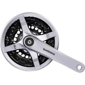SHIMANO Tourney FC-TY501 kerékpár hajtómű, négyszögtengelyes, 170mm, ezüst, 6/7/8 sebességes