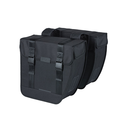 BASIL Tour XL lekerekített dupla kerékpáros csomagtartó táska, 35L - fekete