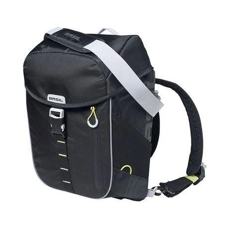 BASIL Miles Daypack egyoldalas kerékpáros csomagtartó táska, 17L - fekete/ lime