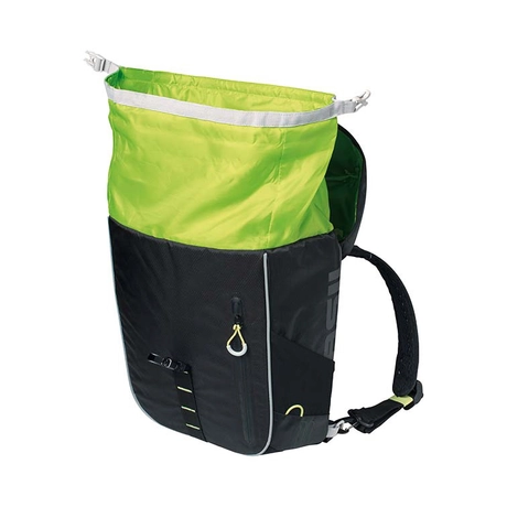 BASIL Miles Daypack egyoldalas kerékpáros csomagtartó táska, 17L - fekete/ lime 5