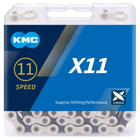 KMC X11 kerékpár lánc, 11 sebességes, 118 szemű - ezüst-fekete - 2