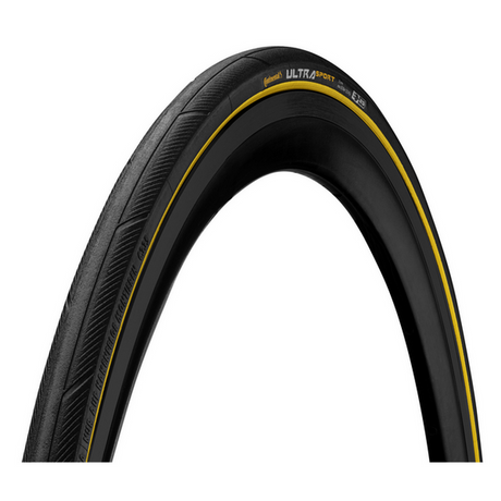 CONTINENTAL Ultra Sport3 kerékpár külső gumi, hajtogathatós - fekete/sárga