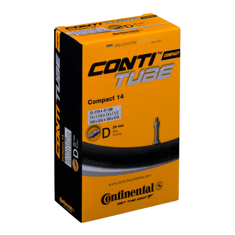 Continental Compact 14&quot; kerékpár belső gumi, 26mm Dunlop szeleppel
