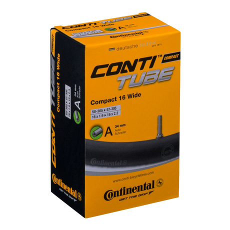 Continental Compact 16&quot; széles kerékpár belső gumi, 34mm autószeleppel