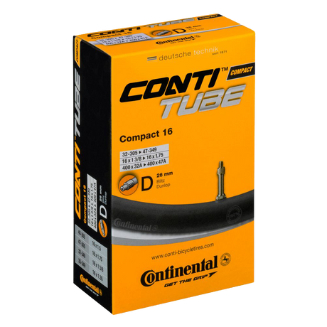 Continental Compact 16&quot; kerékpár belső gumi, 26mm Dunlop szeleppel