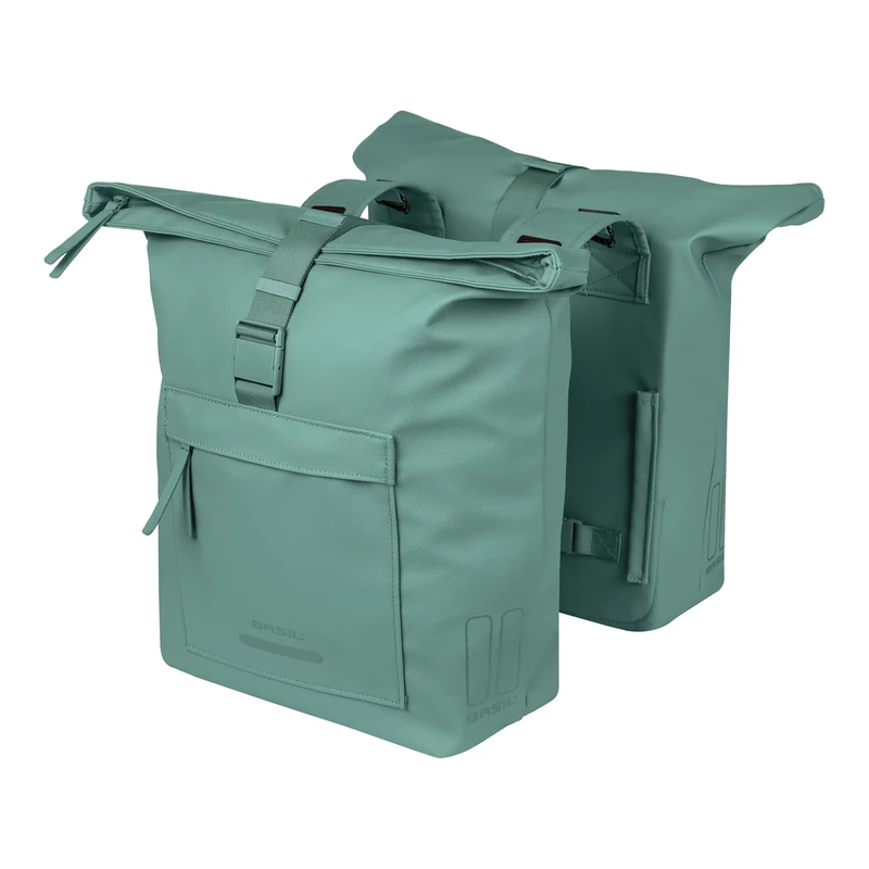 BASIL Brooklyn Double kerékpár oldaltáska - zöld