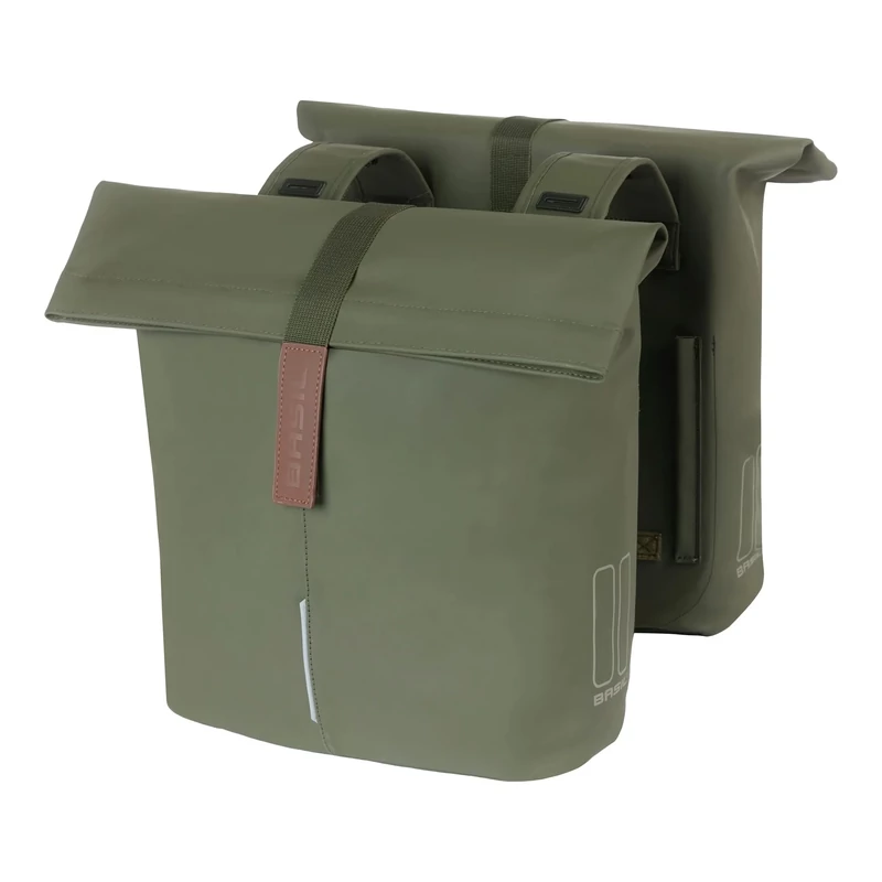 BASIL City Double Vegan kerékpár oldaltáska - zöld