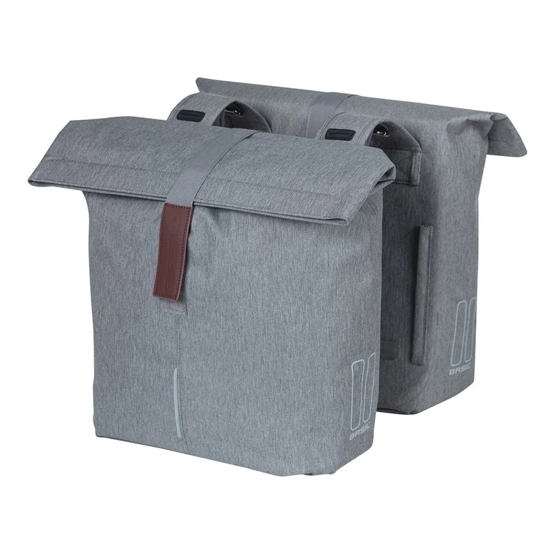 BASIL City Double kerékpár oldaltáska - szürke