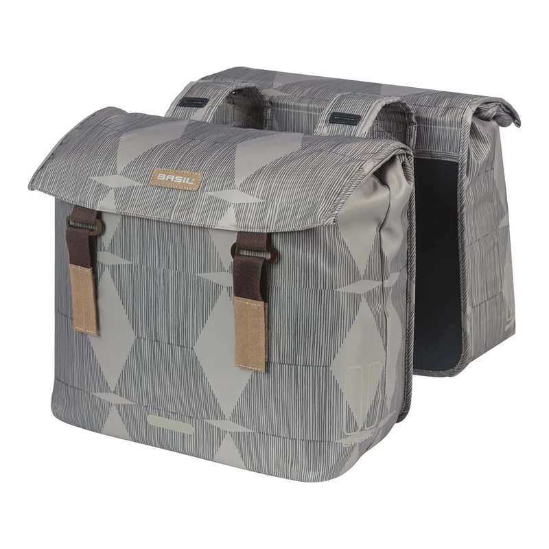 BASIL Elegance Double kerékpár oldaltáska - szürke