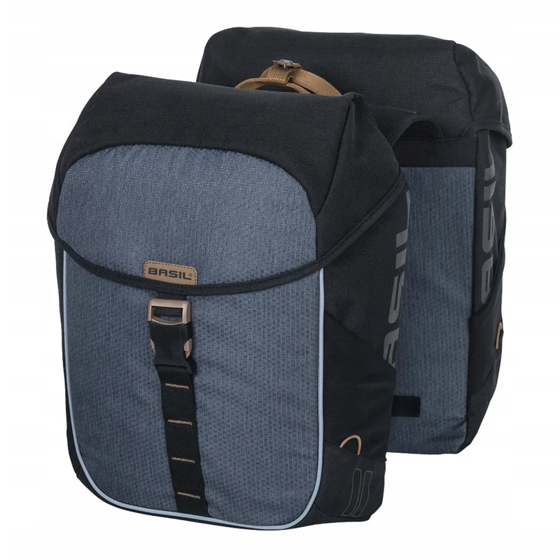 BASIL Miles Double kerékpár oldaltáska - fekete/szürke