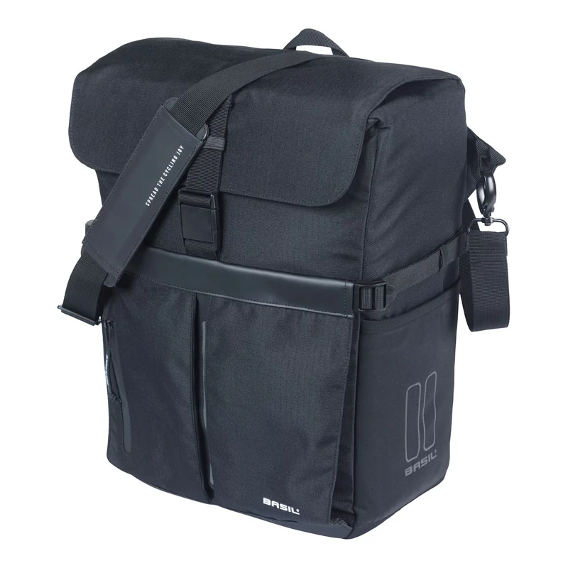 BASIL Move Commuter MIK Hooks kerékpár oldaltáska - fekete