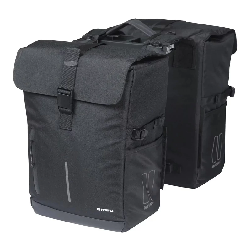 BASIL Move Double MIK kerékpár oldaltáska - fekete