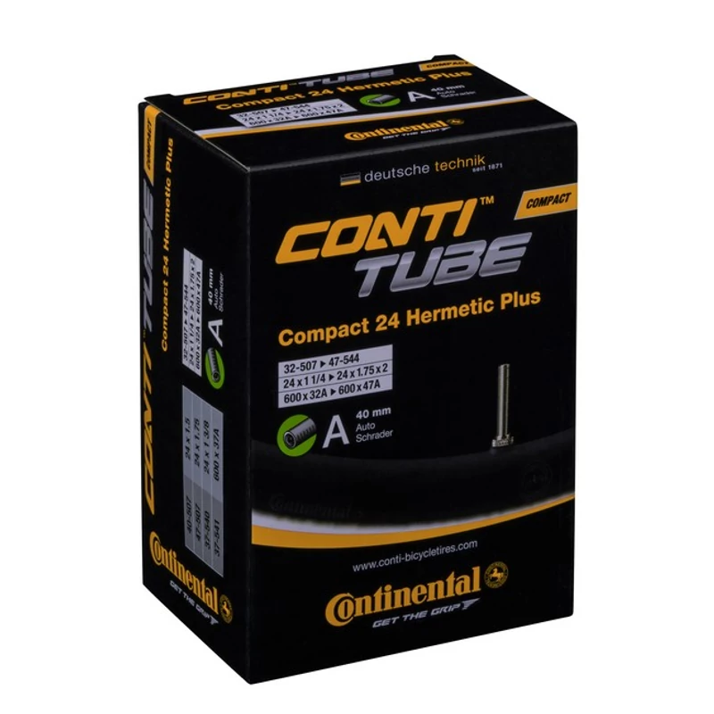 CONTINENTAL Compact 20 Wide Hermetic Plus kerékpár belső gumi - 40mm autószeleppel