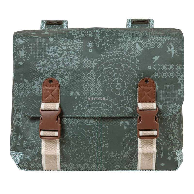 BASIL Bohéme Double kerékpár oldaltáska - zöld - 2