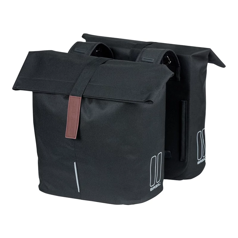BASIL City Double kerékpár oldaltáska - fekete
