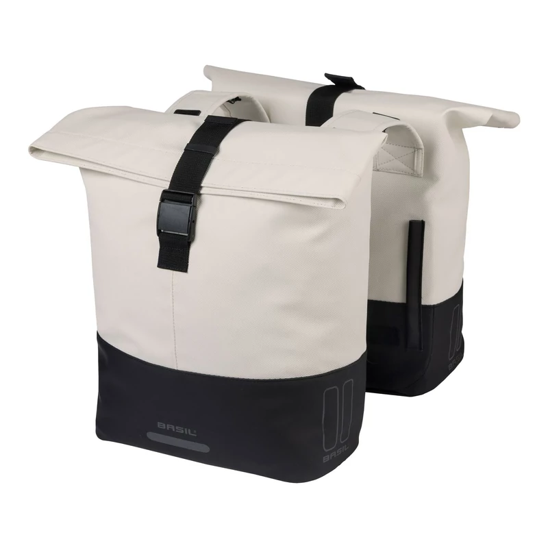 BASIL Cove Double kerékpár oldaltáska - fehér