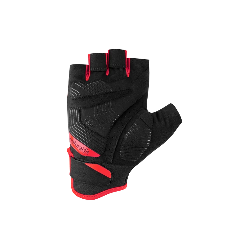 CUBE Natural Fit rövid ujjú kerékpáros kesztyű - piros/fekete - 1
