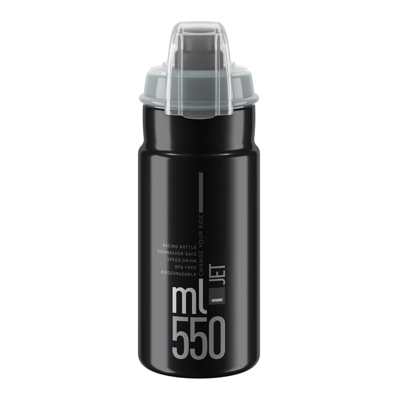 ELITE Jet Plus kerékpáros kulacs - fekete - 550 ml