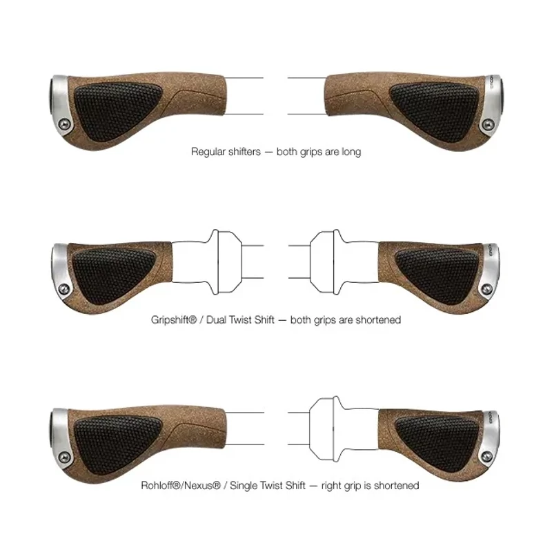 ERGON GP1 BioKork Rohloff/Nexus kerékpár markolat - parafa - S - 3
