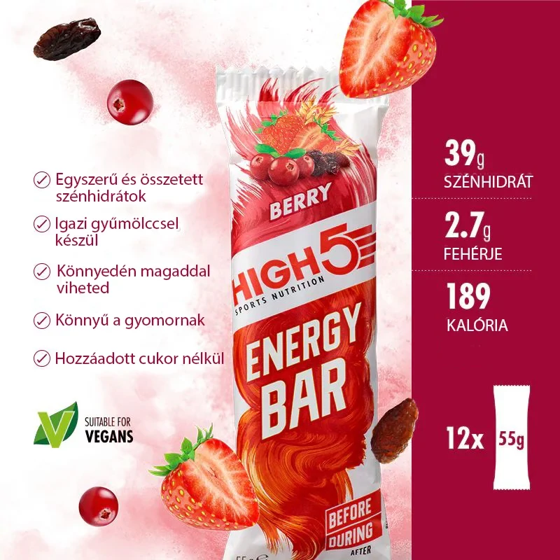HIGH5 Energy Bar energia szelet - málna - 3