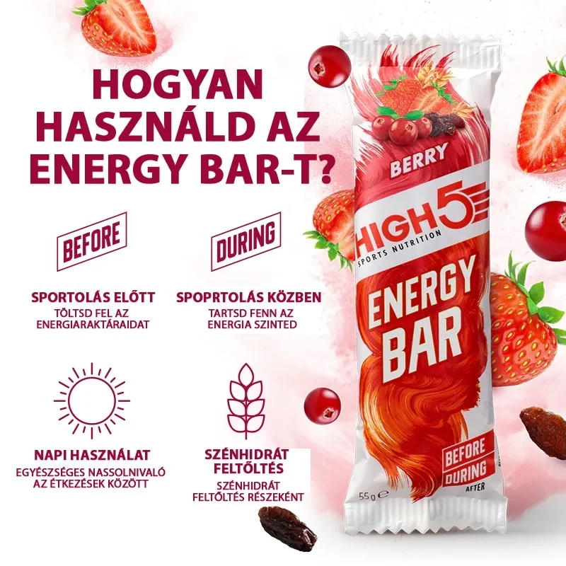 HIGH5 Energy Bar energia szelet - málna - 4
