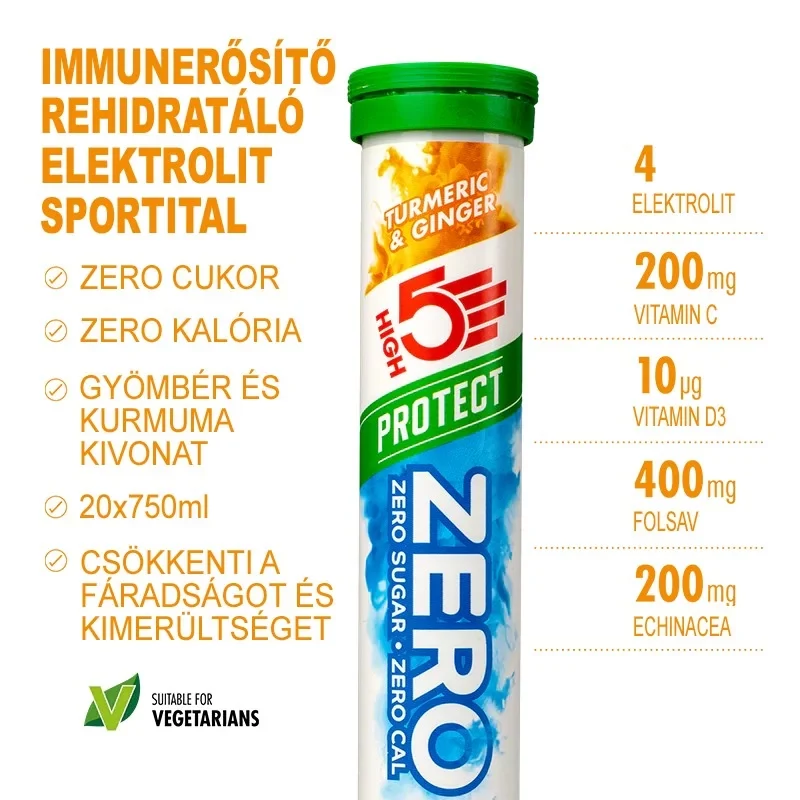 HIGH5 Zero Protect pezsgőtabletta - kurkuma/gyömbér - 2