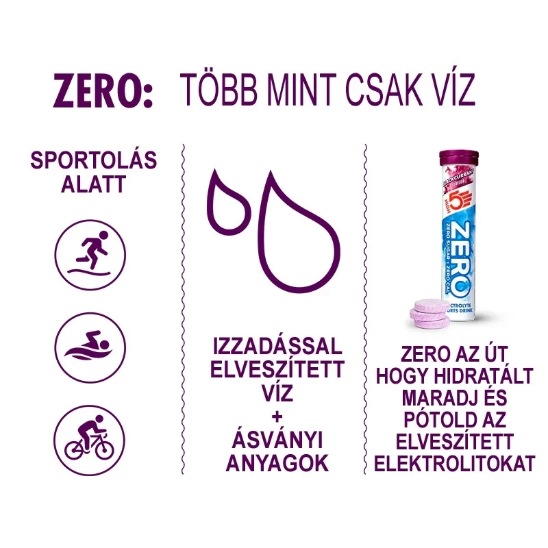 HIGH5 Zero Sport pezsgőtabletta - feketeribizli - 3