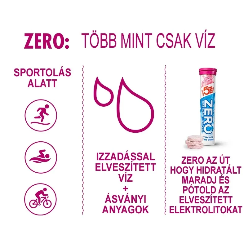 HIGH5 Zero Sport pezsgőtabletta - grapefruit - 3