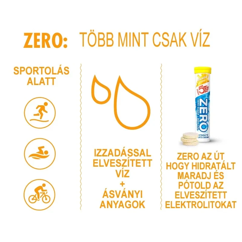 HIGH5 Zero Sport pezsgőtabletta - mangó - 3