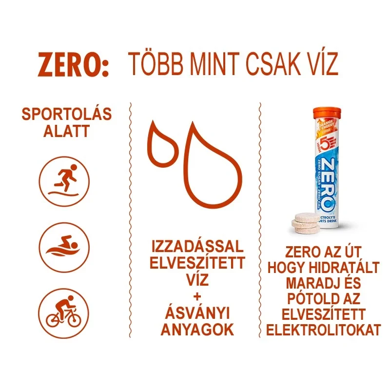 HIGH5 Zero Sport pezsgőtabletta - narancs/meggy - 3