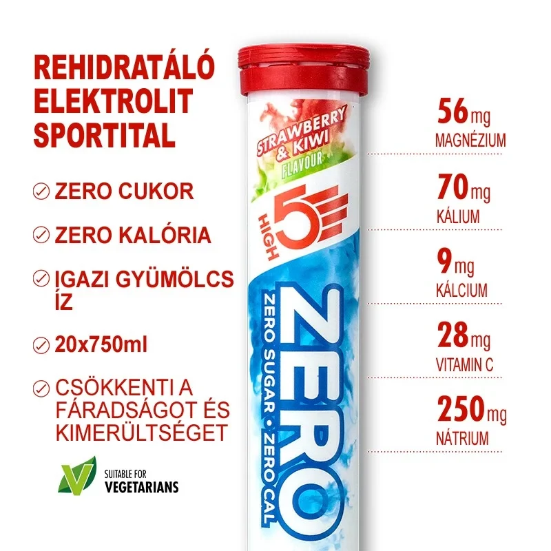 HIGH5 Zero Sport pezsgőtabletta - eper/kiwi - 2