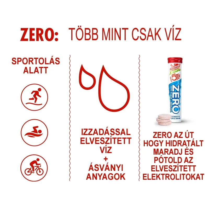HIGH5 Zero Sport pezsgőtabletta - eper/kiwi - 3