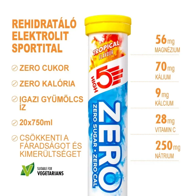 HIGH5 Zero Sport pezsgőtabletta - trópusi - 2