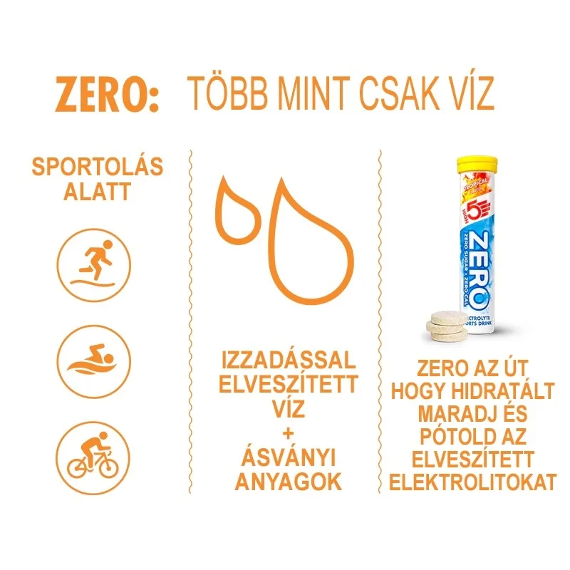 HIGH5 Zero Sport pezsgőtabletta - trópusi - 3