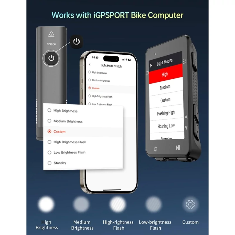 iGPSPORT VS800 kerékpár első lámpa - 8