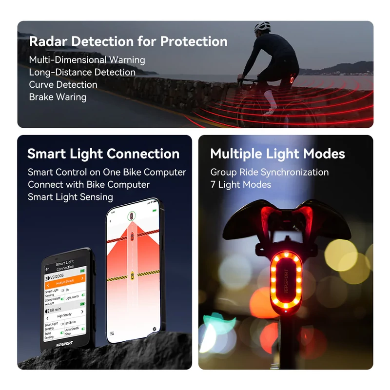 iGPSPORT SR Mini kerékpár hátsó lámpa - 4