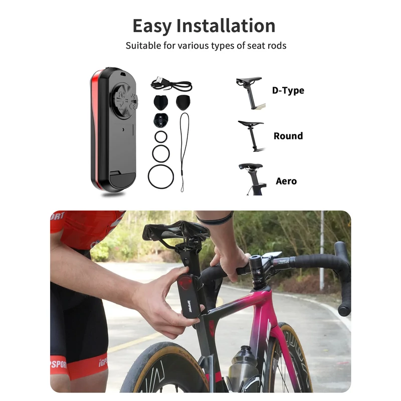 iGPSPORT SR30 kerékpár hátsó lámpa - 12