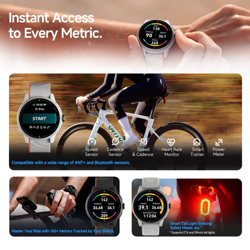 iGPSPORT VeRun kerékpáros okosóra - szürke - 4