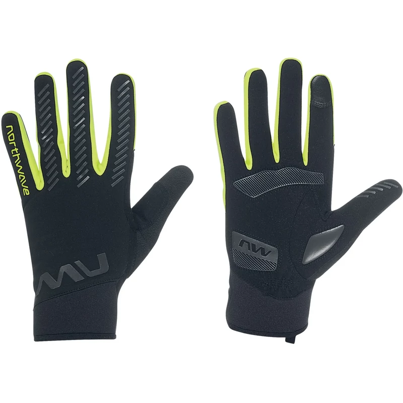 NORTHWAVE Active Gel téli kerékpáros kesztyű - sárga - M