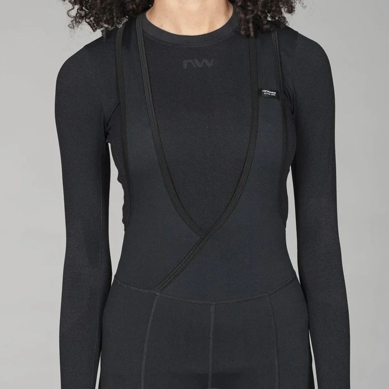 NORTHWAVE Active WMN téli kerékpáros kantáros nadrág - fekete - S - 5